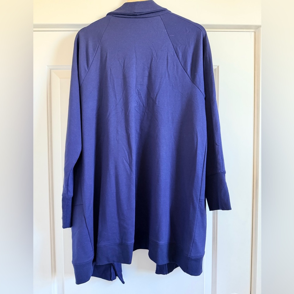 Chico's Zenergy Deep Blue Drape Cardigan - Picture 4 of 6